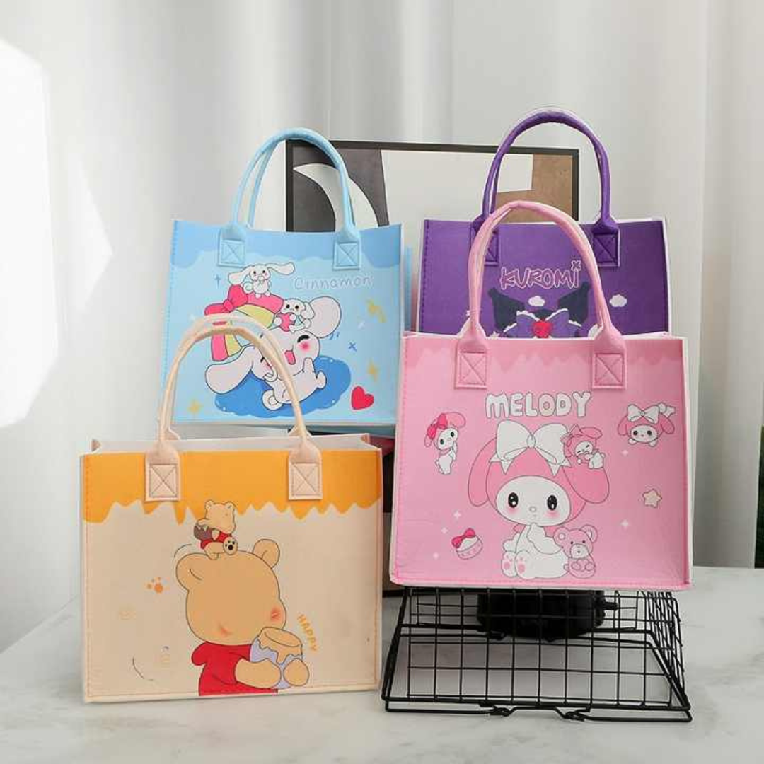 Premium Washable Bunny Tote Bag – Cute Cartoon Design for Kids & Teens