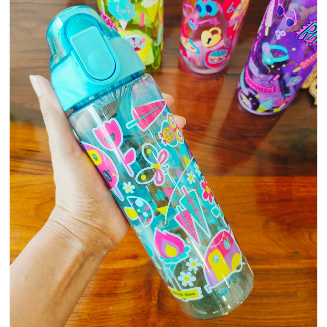 Cartoon Print Sipper Water Bottle โ 600ml
