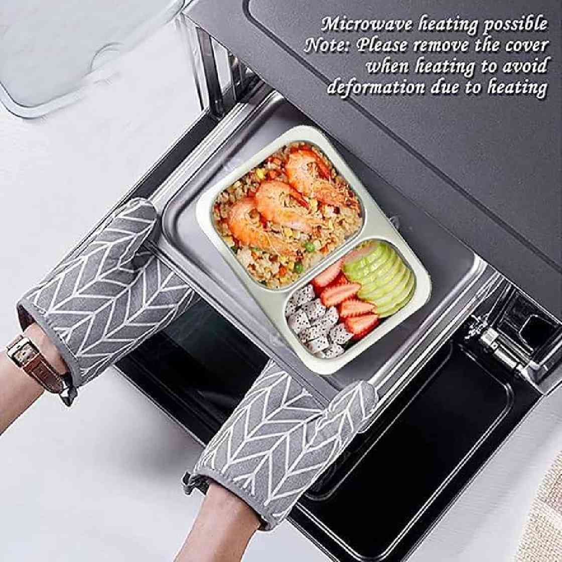 Stainless Steel Bento Lunch Box โ 2 Compartment Leak-Proof Tiffin for Kids & Adults