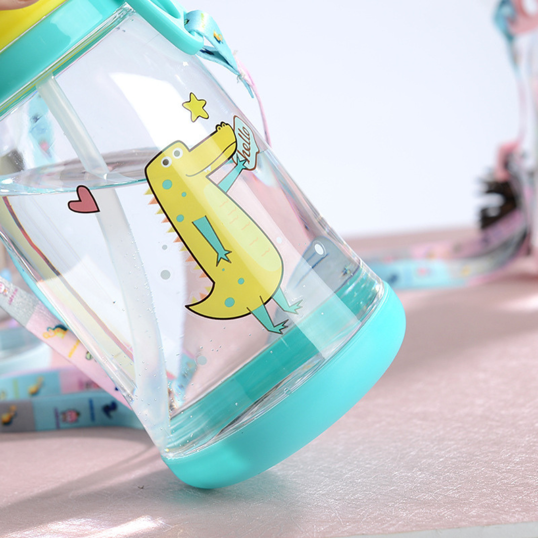 Cute Panda Sipper Bottle with Straw โ 600ml (Kids Water Bottle)