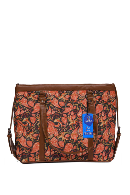 Elegant Sling cum Handbag – Mughal Foral Rust