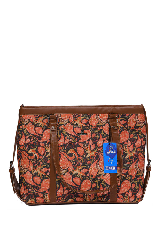 Elegant Sling cum Handbag – Mughal Foral Rust