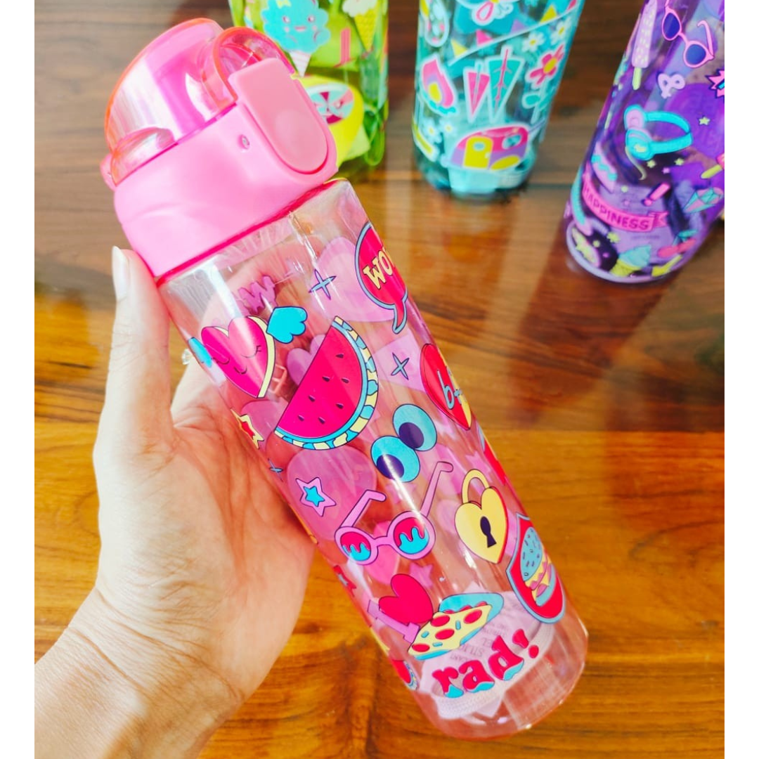 Cartoon Print Sipper Water Bottle – 600ml