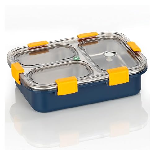 TG Tails 3-Compartment Steel Lunch Box – 800ml (Blue)