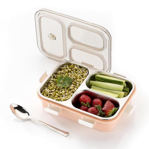 TG Tails Steel Lunch Box – 3 Compartments, 800ml (Pink)
