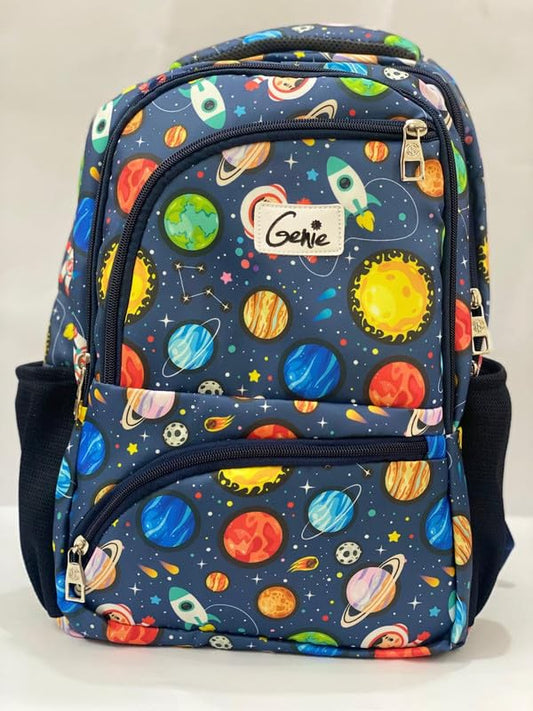 School Backpack for Boys and Girls Galaxy Printed Waterproof Backpack Bag Ideal For Kids Bag UKG Nursery 1st Class School Bags 5-7 years 15 Inch