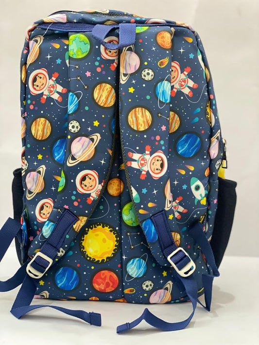School Backpack for Boys and Girls Galaxy Printed Waterproof Backpack Bag Ideal For Kids Bag UKG Nursery 1st Class School Bags 5-7 years 15 Inch