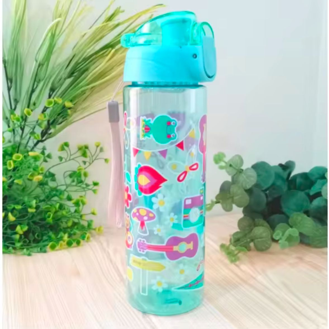 Cartoon Print Sipper Water Bottle – 600ml