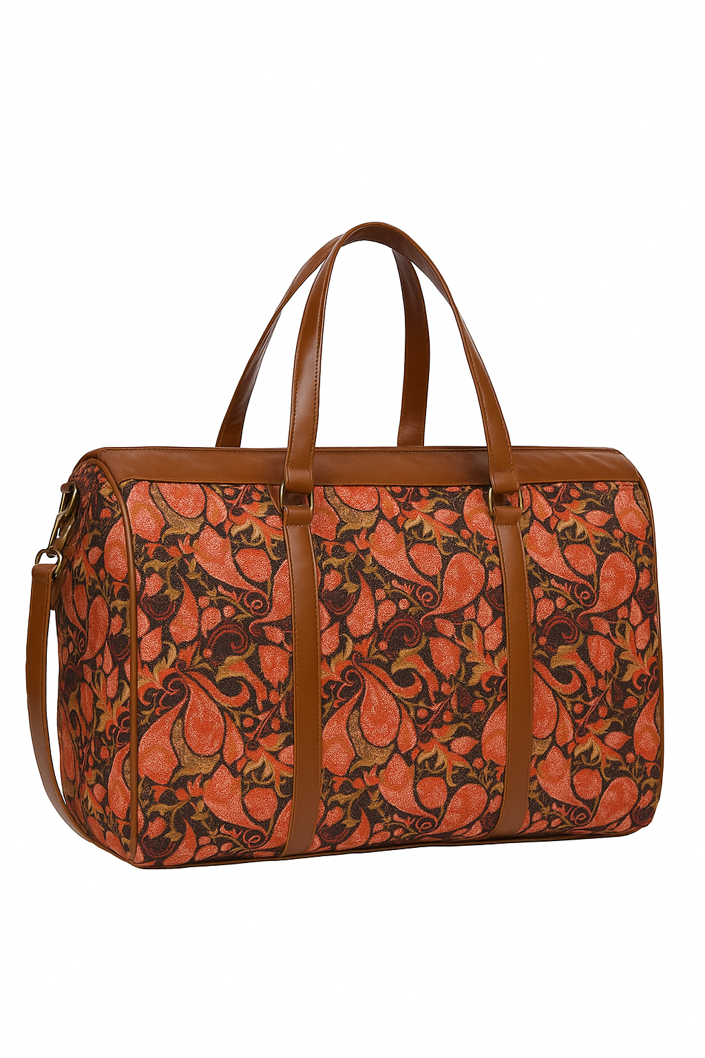Elegant Sling cum Handbag – Mughal Foral Rust