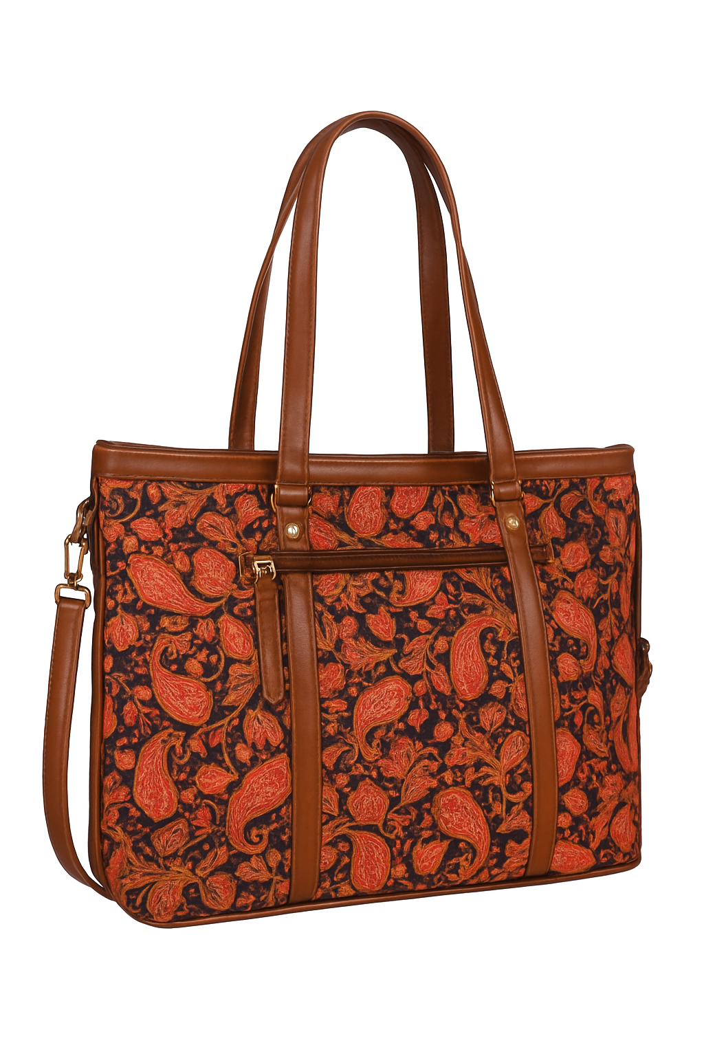 Elegant Sling cum Handbag – Mughal Foral Rust