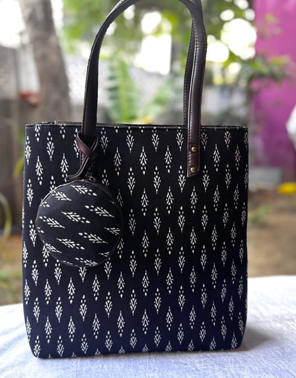 Premium Canvas Tote Bag with Pouch-Black