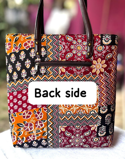 Premium Canvas Tote Bag with Pouch-Brown