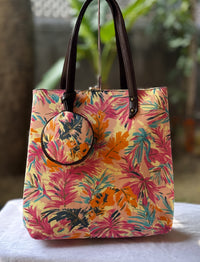 Premium Canvas Tote Bag with Pouch-Pink