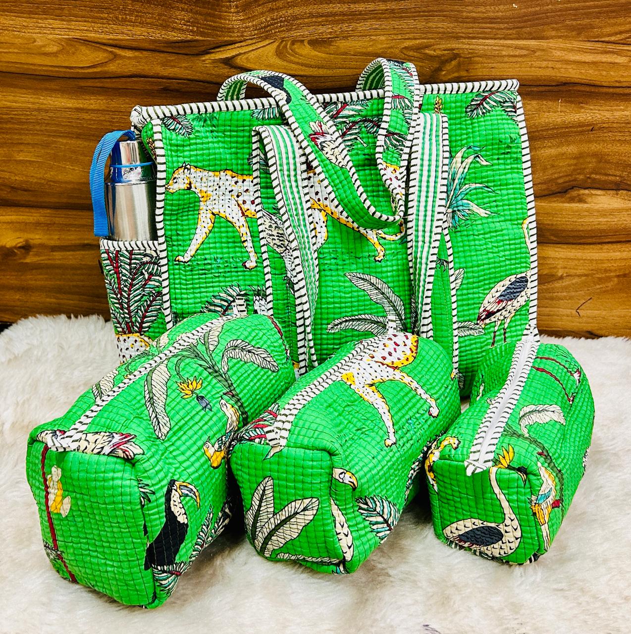 4-Piece  Travel Tote & Storage Bag Set – Tote with 3 Multipurpose Pouches | Durable & Water-Resistant