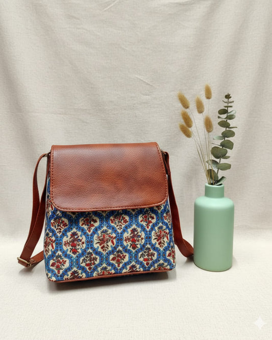 Floral Jute Sling Bag-Flower Canvas
