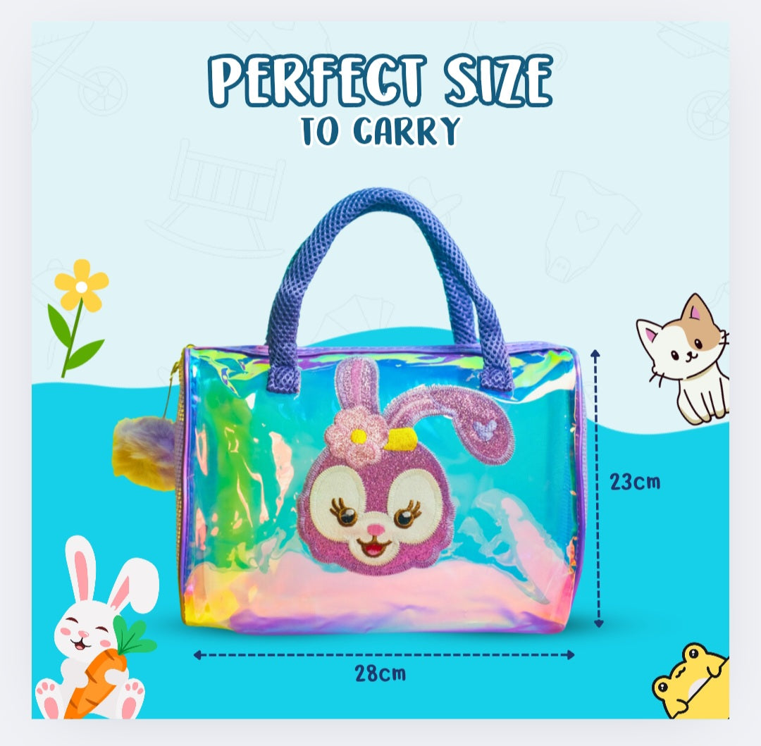 Unicorn 3-in-1 Pink Mesh Cosmetic Bag Set
