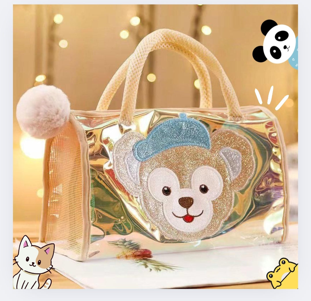 Unicorn 3-in-1 Pink Mesh Cosmetic Bag Set