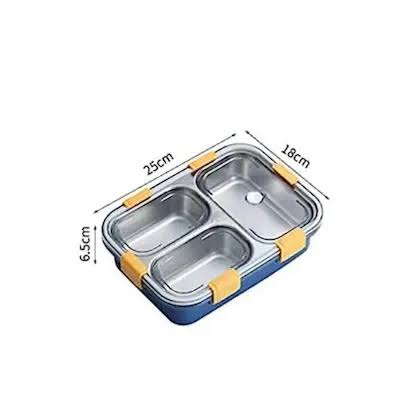 Stainless Steel Bento Lunch Box – 3 Compartment Leak-Proof Tiffin for Kids & Adults