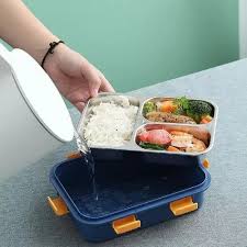 Stainless Steel Bento Lunch Box – 3 Compartment Leak-Proof Tiffin for Kids & Adults